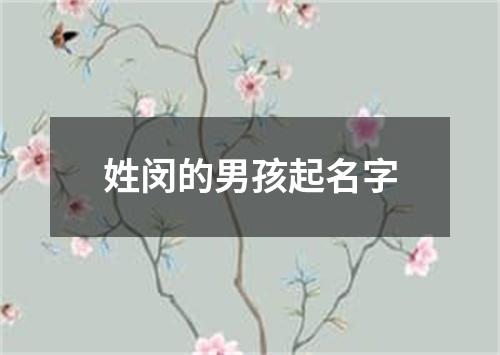 姓闵的男孩起名字