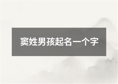 窦姓男孩起名一个字