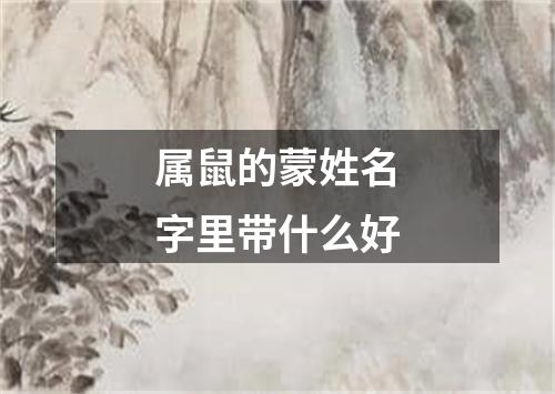 属鼠的蒙姓名字里带什么好