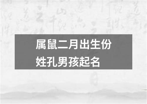 属鼠二月出生份姓孔男孩起名