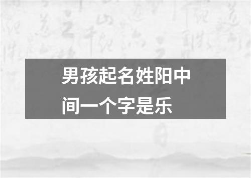 男孩起名姓阳中间一个字是乐