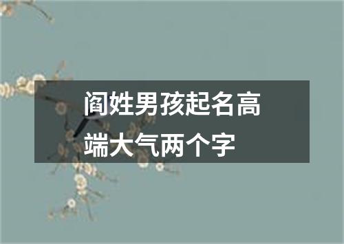 阎姓男孩起名高端大气两个字