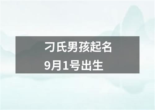 刁氏男孩起名9月1号出生