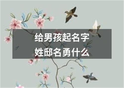 给男孩起名字姓邸名勇什么