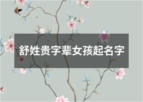 舒姓贵字辈女孩起名字