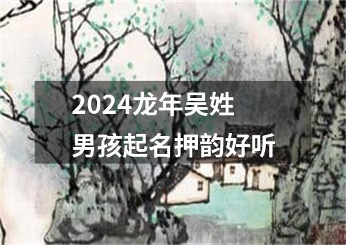 2024龙年吴姓男孩起名押韵好听