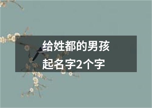 给姓都的男孩起名字2个字