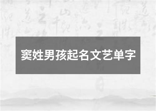 窦姓男孩起名文艺单字