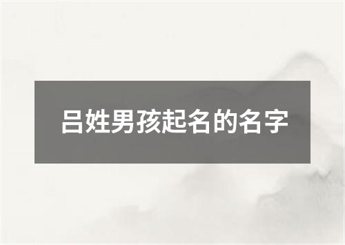 吕姓男孩起名的名字