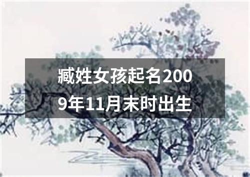 臧姓女孩起名2009年11月末时出生