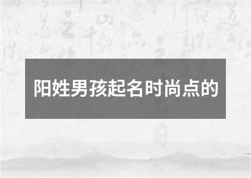 阳姓男孩起名时尚点的