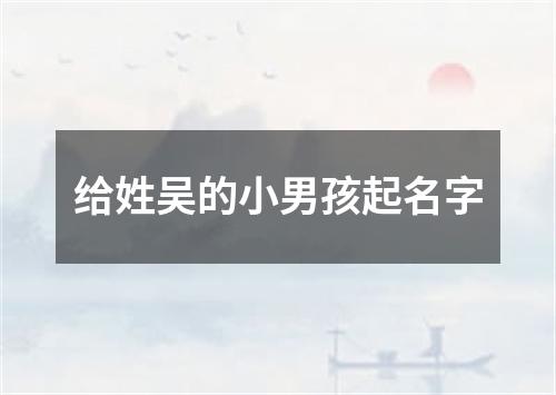 给姓吴的小男孩起名字