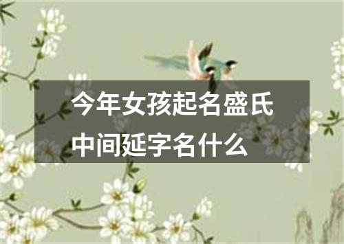 今年女孩起名盛氏中间延字名什么