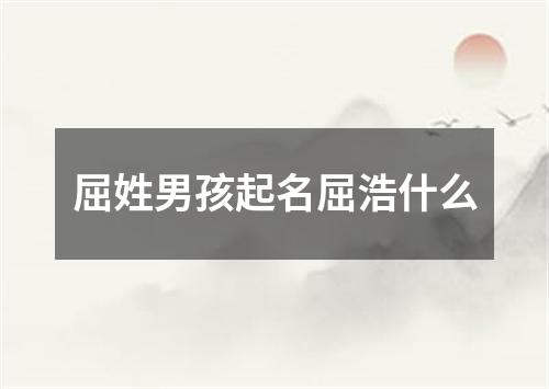 屈姓男孩起名屈浩什么