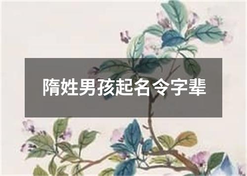 隋姓男孩起名令字辈