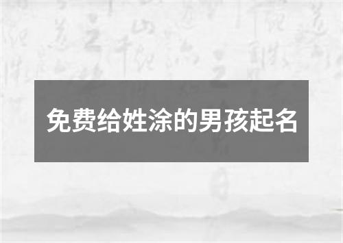 免费给姓涂的男孩起名