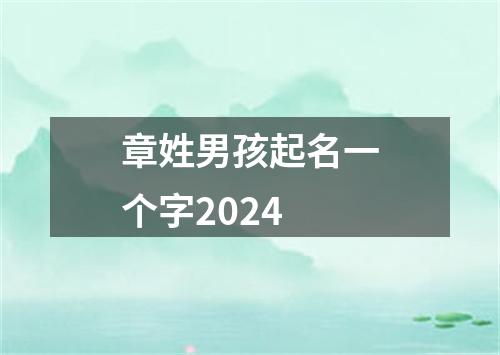 章姓男孩起名一个字2024