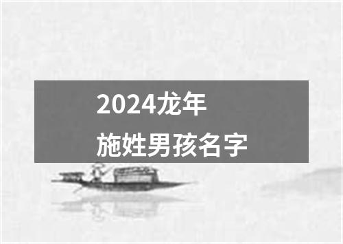 2024龙年施姓男孩名字