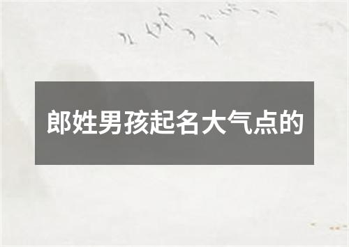 郎姓男孩起名大气点的