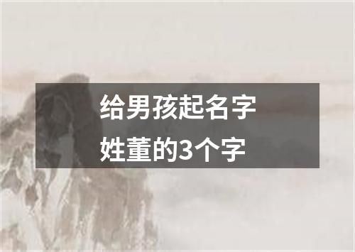 给男孩起名字姓董的3个字