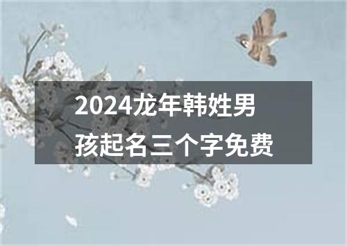 2024龙年韩姓男孩起名三个字免费