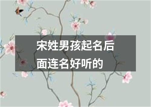 宋姓男孩起名后面连名好听的