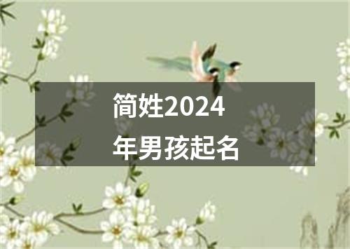 简姓2024年男孩起名