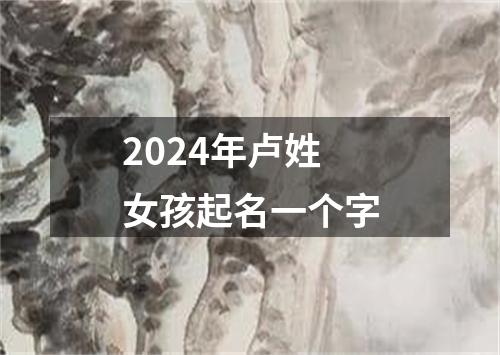 2024年卢姓女孩起名一个字