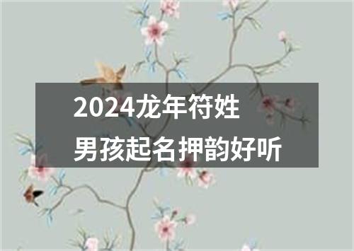 2024龙年符姓男孩起名押韵好听