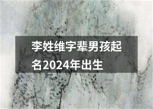 李姓维字辈男孩起名2024年出生