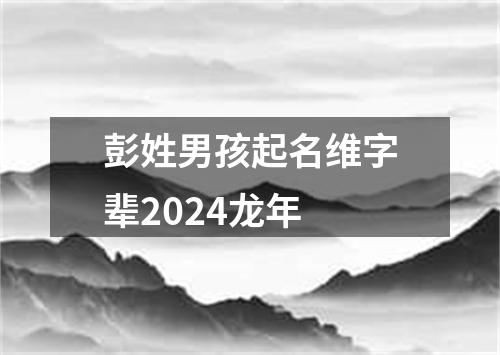 彭姓男孩起名维字辈2024龙年