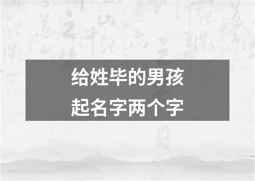 给姓毕的男孩起名字两个字