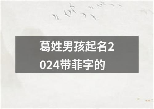 葛姓男孩起名2024带菲字的