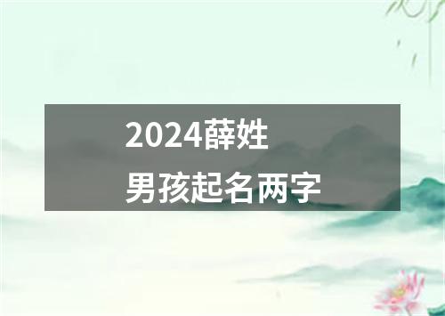 2024薛姓男孩起名两字