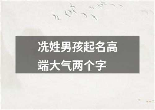 冼姓男孩起名高端大气两个字