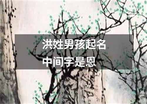 洪姓男孩起名中间字是恩