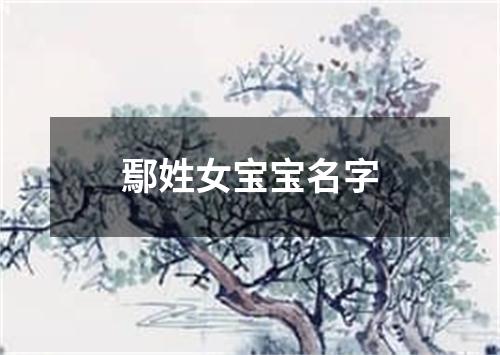 鄢姓女宝宝名字