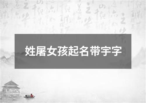 姓屠女孩起名带宇字