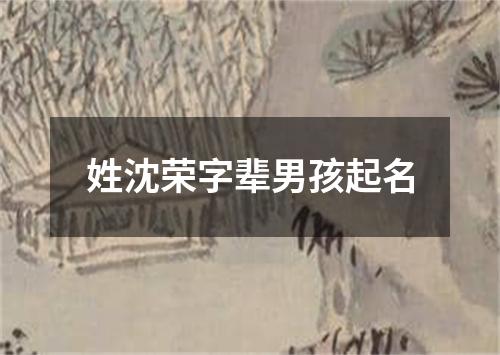 姓沈荣字辈男孩起名