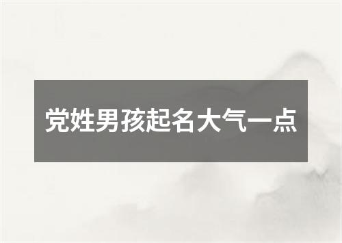 党姓男孩起名大气一点