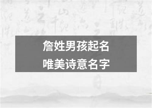 詹姓男孩起名唯美诗意名字