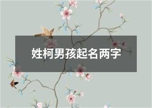 姓柯男孩起名两字