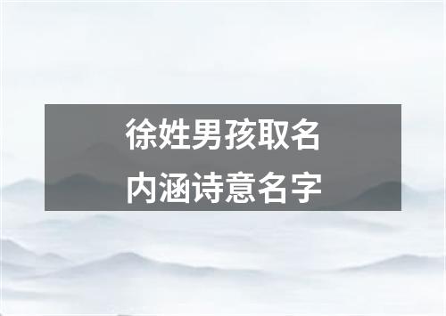 徐姓男孩取名内涵诗意名字