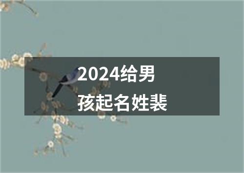 2024给男孩起名姓裴