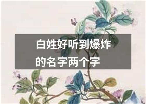 白姓好听到爆炸的名字两个字