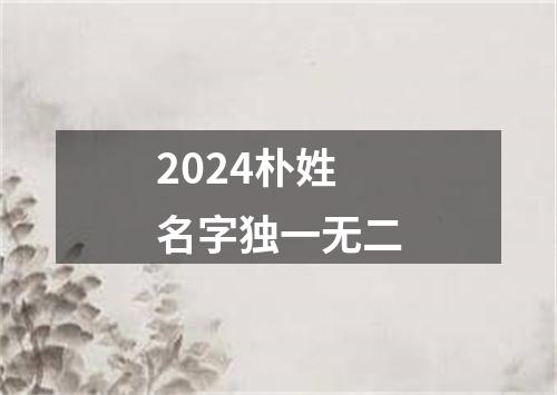 2024朴姓名字独一无二