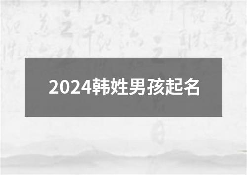 2024韩姓男孩起名