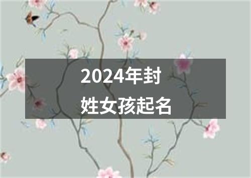 2024年封姓女孩起名