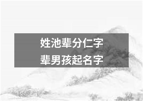 姓池辈分仁字辈男孩起名字