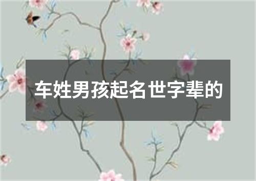 车姓男孩起名世字辈的